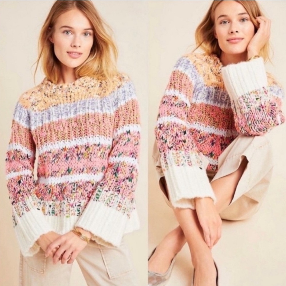 Anthropologie Kahlo stripe chunky knit sweater